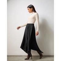 Plisse Midi A-Line Skirt