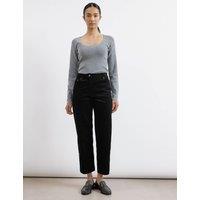 Cord Straight Leg Cropped Trousers