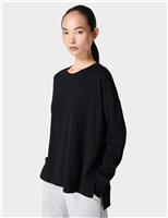 Sweaty Betty After Class Cotton Blend Longline Sweat-shirt White