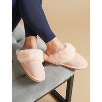 Jones Bootmaker Leather Sheepskin Mule Slippers Light Pink