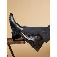 Jones Bootmaker Leather Side Zip Brogue Boots Black