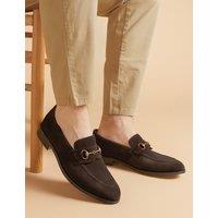 Jones Bootmaker Suede Slip-On Loafers Dark Brown
