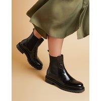 Patent Leather Chelsea Ankle Boots