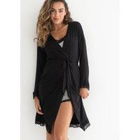 Sofa Loves Lace Jersey Wrap Dressing Gown