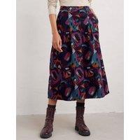 Pure Cotton Printed Midi A-Line Skirt