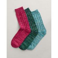3pk Cotton Rich Ribbed Ankle High Socks