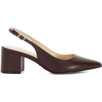 Leather Block Heel Slingback Court Shoes