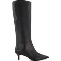 Dune London Wide Fit Kitten Heel Knee High Boots Black