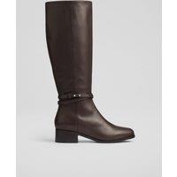 Leather Block Heel Riding Boots
