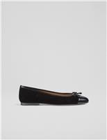 Velvet Bow Flat Ballet Pumps