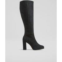 Suede Platform Knee High Boots
