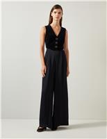 Waistcoat Culotte Sleeveless Jumpsuit