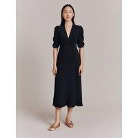 V-Neck Midi Skater Dress