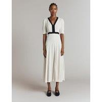 Cicely Crepe Contrast Midi Dress