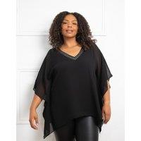 Hanky Hem Chiffon Overlay Top