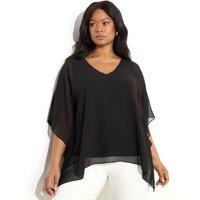 Hanky Hem Chiffon Overlay Top