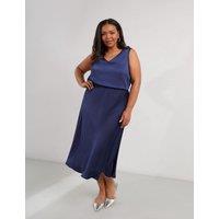 Satin Midi A-Line Skirt