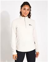 Jack Wolfskin Taunus Fleece Lightweight Half Zip Sweatshirt Ivory