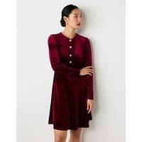 Velvet Knee Length Tailored Dress