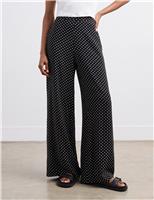 Polka Dot Wide Leg Trousers