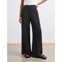 Finery London Polka Dot Wide Leg Trousers Black Mix