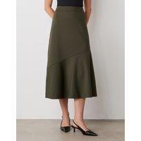 Finery London Ponte Jersey A-Line Midi Skirt Green