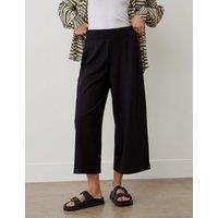 Finery London Ponte Jersey Wide Leg Cropped Trousers Black