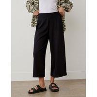 Ponte Jersey Wide Leg Cropped Trousers