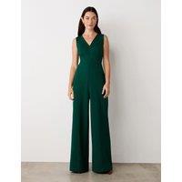 Ponte Jersey Sleeveless Wide Leg Jumpsuit