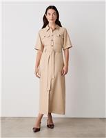 Finery London Midi Shirt Dress Navy