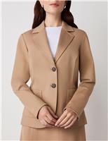 Finery London Ponte Jersey Single Breasted Blazer Brown