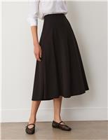 Ponte Jersey Midi A-Line Skirt