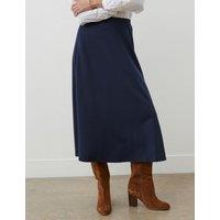 Finery London Ponte Jersey Midi A-Line Skirt Navy