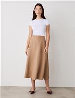Finery London Jersey Midi Skirt Brown