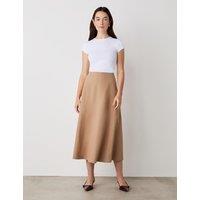 Finery London Jersey Midi Skirt Brown