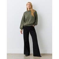 Pure Cotton Textured Diamond Pattern Jumper