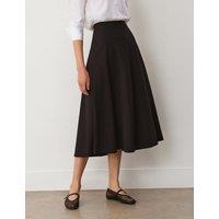 Finery London Ponte Jersey Midi A-Line Skirt Black