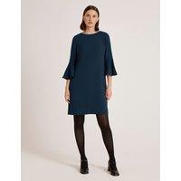 Finery London Crepe Frill Sleeve Mini Dress Navy