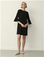 Finery London Crepe Frill Sleeve Mini Dress Navy