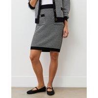 Striped Knitted Knee Length Pencil Skirt