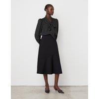 Finery London Ponte Jersey A-Line Midi Skirt Black