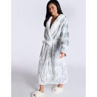 Plush Animal Print Hooded Robe