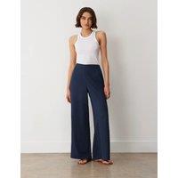 Finery London Crepe Wide Leg Trousers Navy