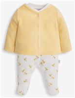 2pc Pure Cotton Print Sleepsuit & Jacket
