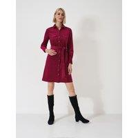 Cotton Rich Cord Tie Waist Shirt Dress