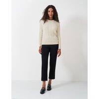 Cotton Rich Cable Knit Crew Neck Jumper