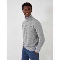 Pure Cotton Ribbed Half Zip Sweatshirt