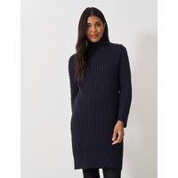 Textured Funnel Neck Mini Jumper Dress