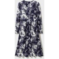 Jersey Floral V-Neck Knee Length Wrap Dress