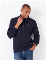 Pure Cotton Cable Half Zip Jumper